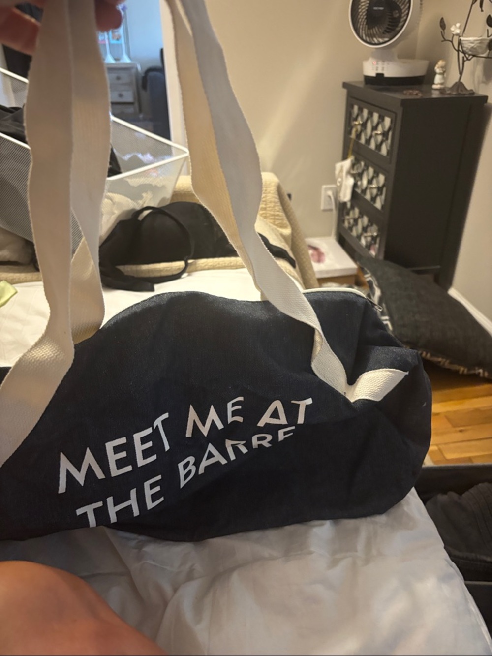 Meet Me At The Barre Navy Canvas Tote Bag